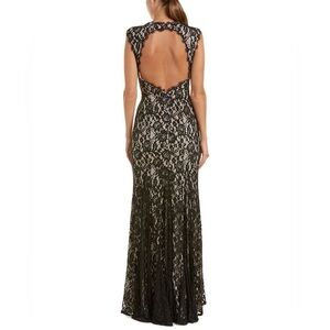 Sequin Hearts Size 7 Lace Black Floor Length Maxi dress NWT